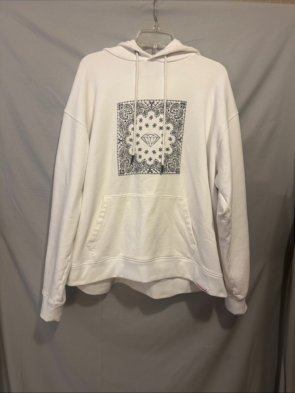 Diamond Supply Co. White Hooded Bandana Print Sweatshirt